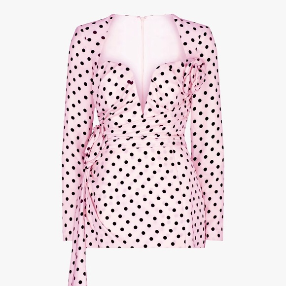 Atoir The Missy Dress Pink & Black Polka Dot - Picture 3 of 9